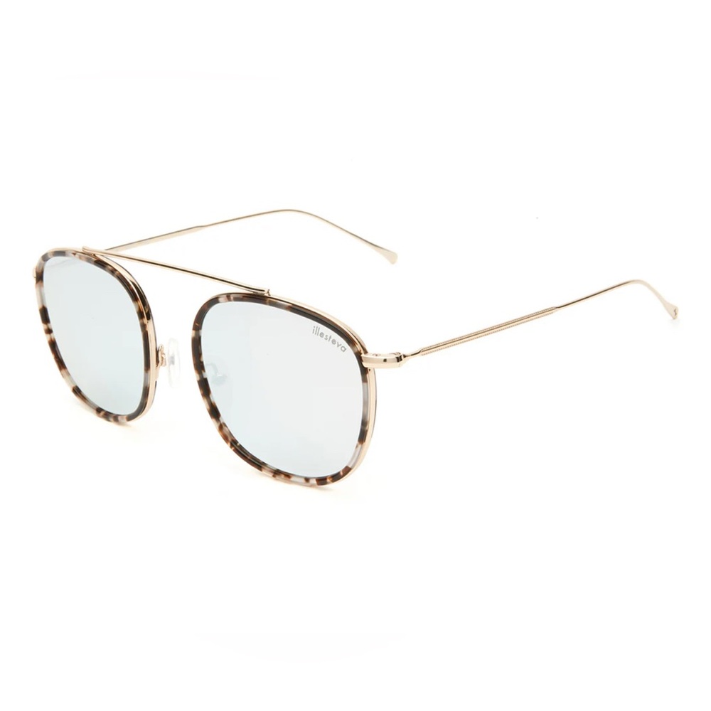 ILLESTEVA Mykonos Ace Sunglasses in white tortoise with gold